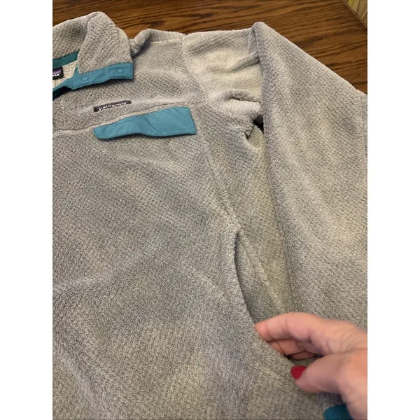 Patagonia Women's XL Re-Tool Snap-T Pullover Fleece Jacket‎ Gray/Teal~EUC - Image 5