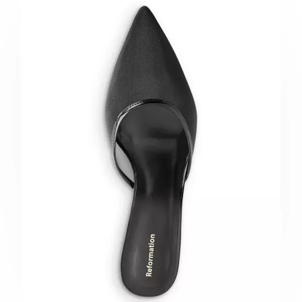 Reformation Wilda Kitten Heel size 11 Black Mesh sold out! - Image 4