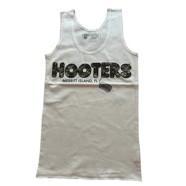 b2-2 New Womens Hooters Girl Rare Camo Uniform Tank Merritt Island🏝️Florida Xxs - Image 2