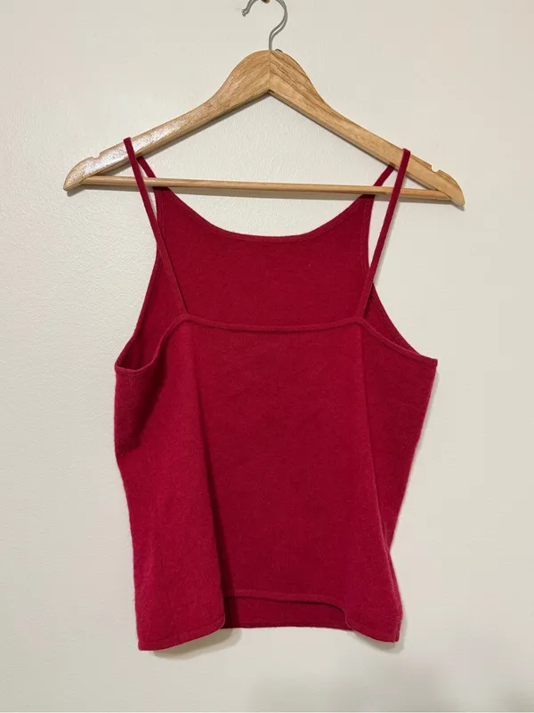 Ann Taylor 100% Cashmere Red Tank Top Size Small Fall Winter - Image 4