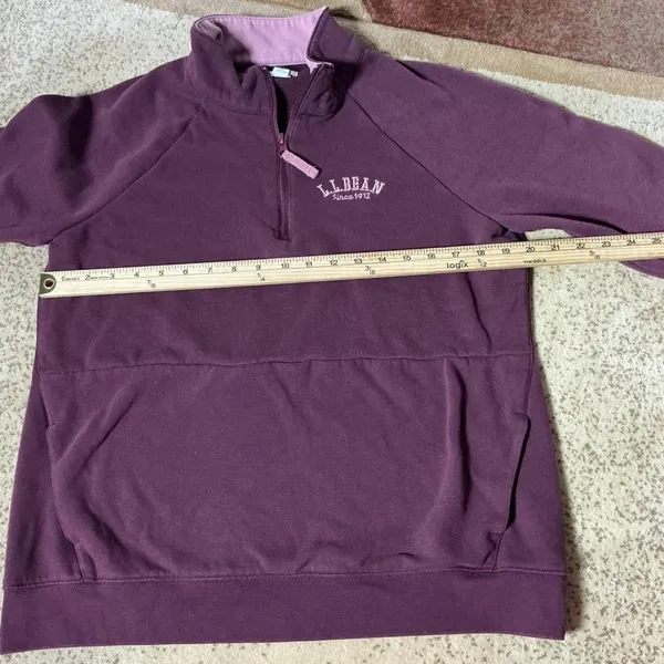 LL Bean Womens‎ Gorpcore Quarter Zip Pullover Sweatshirt Fleece Logo M 517789 - Image 3