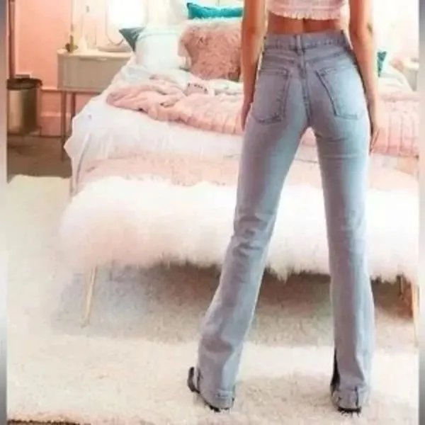 Revice Denim Farrah Super High Rise Jeans Button Hem in Blue Size 28 - Image 11