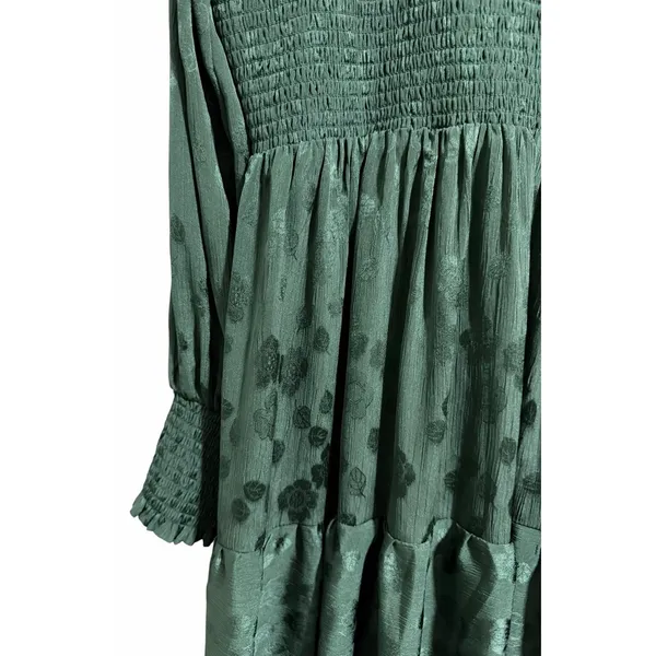Baltic Born‎ Stockholm Smocked Dress Forest Green Women's Size 2XL - Image 8