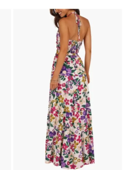 Petal & Pup Kari Halter Crop Top & Maxi Skirt, Floral, Size XL, NWOT Display - Image 2