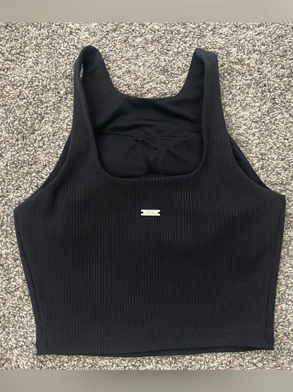 Women’s BYLT Premium Basics Ribbed High-Neck Longline Sports Bra Tank Top Size S - Image 5