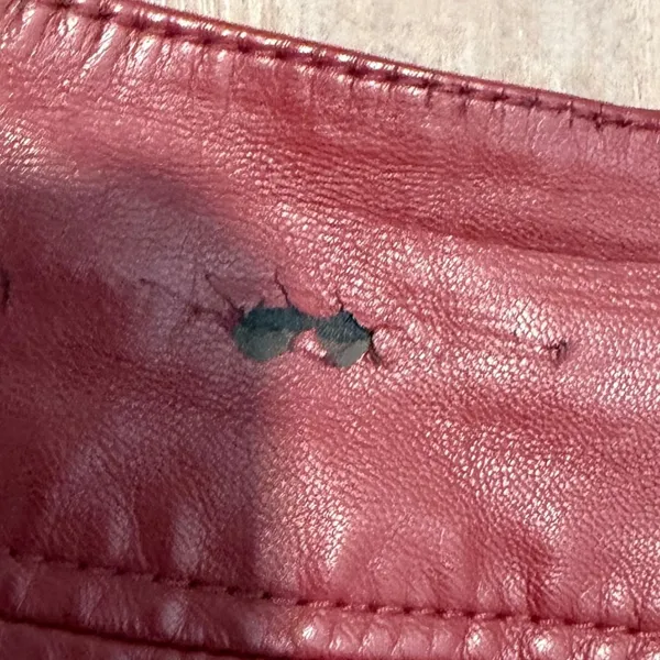 Free People Vegan Leather Mini Skirt Burgundy Red Faux‎ Leather Size 10 - Image 3