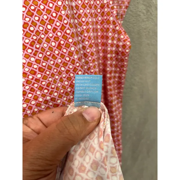J. McLaughlin Side Knot‎ Dress Catalina Cloth Small Short Sleeve Pink Orange - Image 7