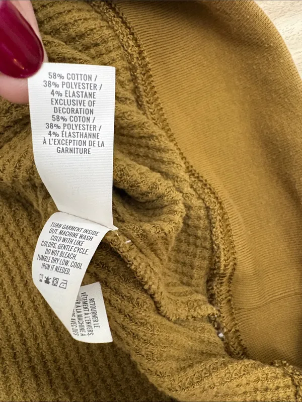 Aerie Long Sleeve Oversized Waffle Hoodie Women Size Medium - Image 6