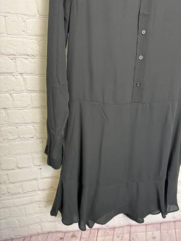 Aqua button down black midi swing dress size medium fairy grunge gothic witchy - Image 5