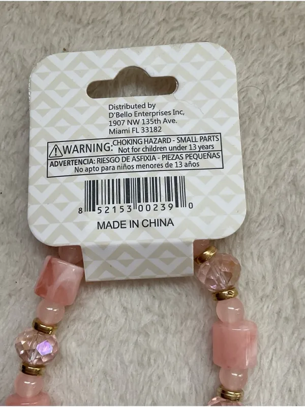 Pink Beaded Bracelet with Gold Accents - Image 4