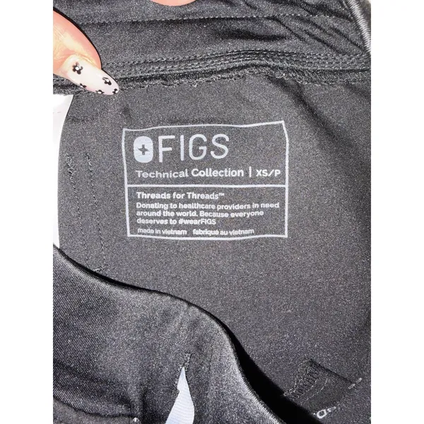 figs zamora jogger scrub pants xs pet Black Mid Rise - Image 4