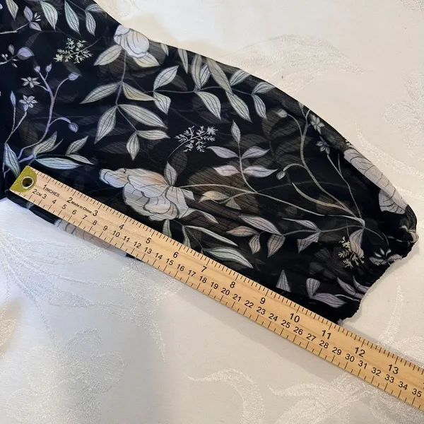 Calvin Klein Womens-XL Long Sleeve Dress with Belt & Teirs Black Floral‎ - Image 11