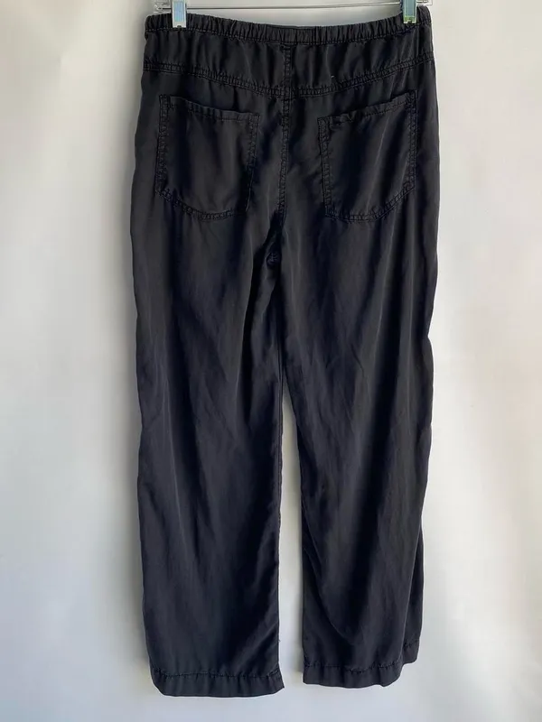 Aeropostale lightweight black wide leg drawstring pants casual fall transition S - Image 4