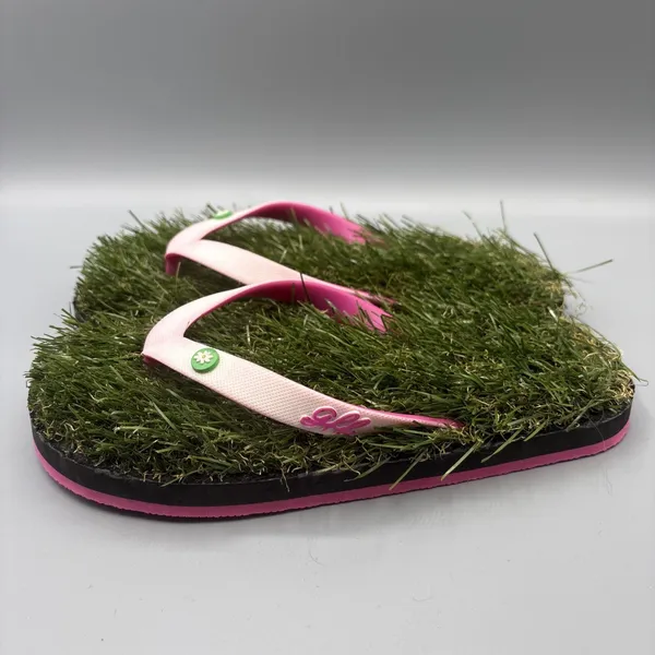 GFF Turf Flip Flops 10 Fit Women Size 7 7.5 Thongs Grass Halloween Party Novelty - Image 2