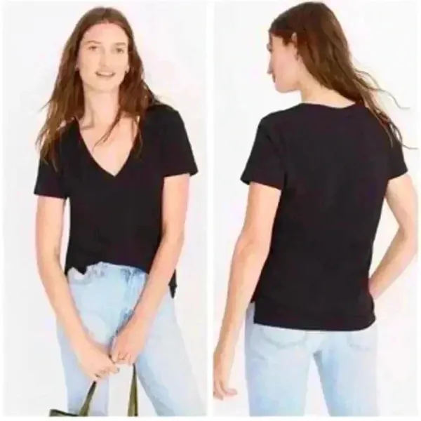 Madewell Black Classic V-Line Shirt Size‎ M - Image 2