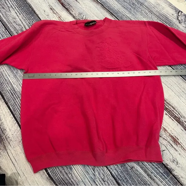 Vintage Disney Pink Embroidered Minnie Mouse Oversized Women’s Sweatshirt - Image 7