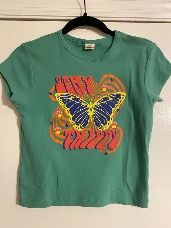 Urban Outfitters Green Stay Trippy Baby Tee - Image 2