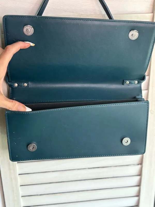BCBGMAXAZRIA Slate Blue clutch purse - Image 6