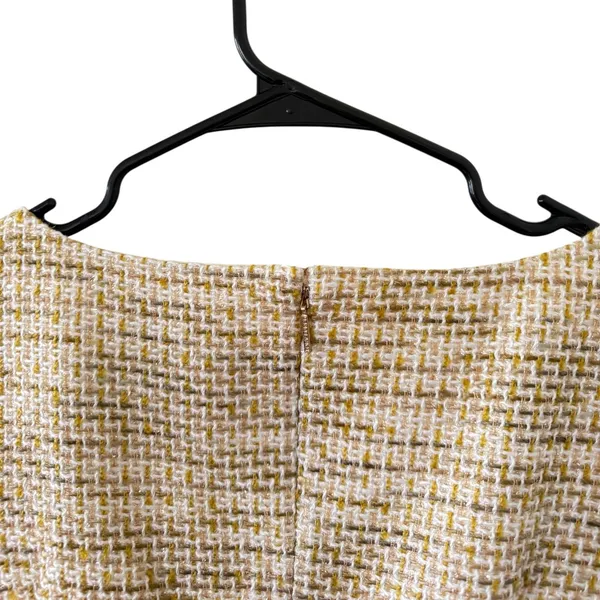 Tory Burch Emma Golden Yellow Tweed Sheath Dress - Image 4