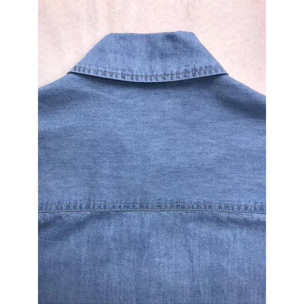 Z‎ SUPPLY Womens Blue Denim Button Down Shirt Shacket XS ZJ232414E Light Wash - Image 11