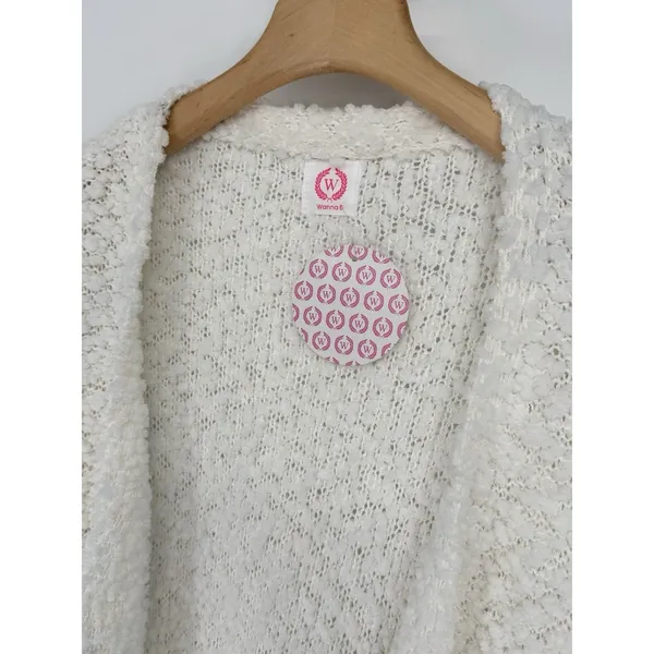 Wanna B Long Sleeve Popcorn‎ Sweater Cardigan with Pockets Medium Fluffy Cozy - Image 4