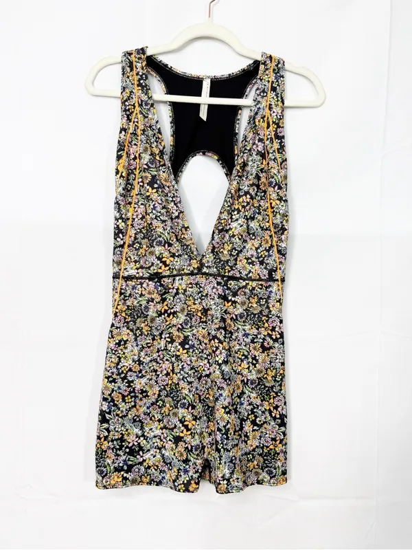 Free People Movement Eden Performance Onesie Ditsy Floral Print Romper - Image 3