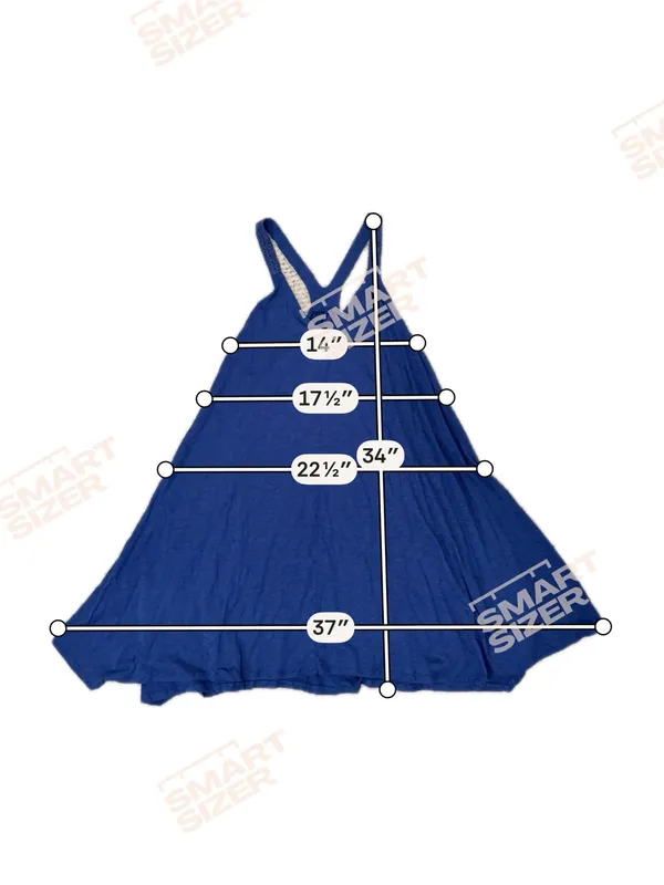 Maronie Royal Blue Swing Tank‎ Dress Small Crochet Strap Cotton Modal Boho - Image 4