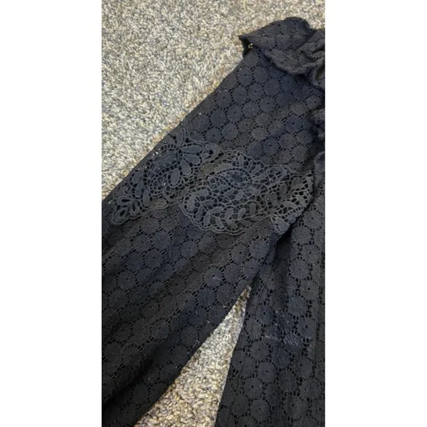 Express‎ Women's Black Long Sleeve Lace Top Dressy Trendy Party Classy Size XS - Image 5