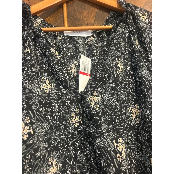 ASTR the LABEL Midi Peasant Dress Printed Black Dark Cottagecore NWT Size XS - Image 5