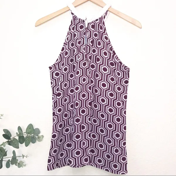 NEW Escapada Rope Halter Top Preppy Resortwear Vacation Nautical Geo Print - Image 4