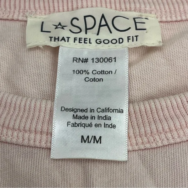 L*Space Baby Pink‎ Sleeveless Dress Womens Medium 100% Cotton Stretch *FLAWED - Image 2