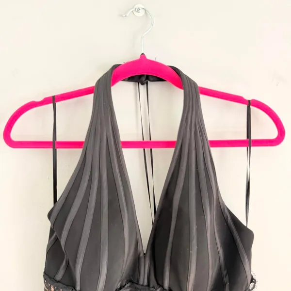 Y2K BLACK CACHE LACE OVERLAY HALTER NECK TOP - Image 4