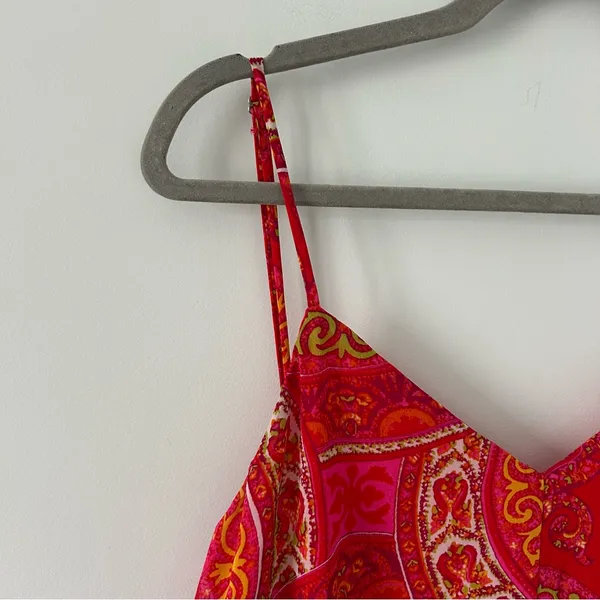 Show Me Your Mumu Rascal Romper Sleeveless V Neck Red Pink Paisley Tutti Frutti - Image 3