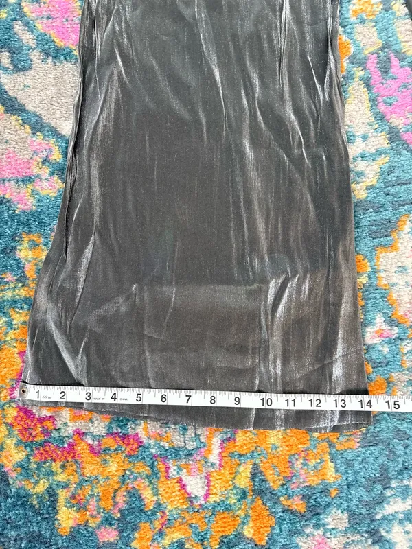 Francesca's Collections Gray Wide-Leg Velvet Pants - Image 4