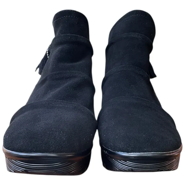 Skechers Parallel Triple Thread Black Suede Leather Ankle Boots Zipper US 10 - Image 8