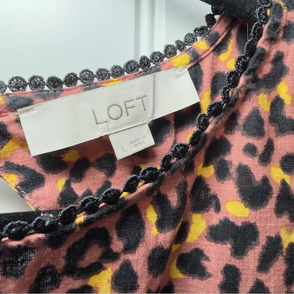 LOFT‎ Large Leopard Print Cutout Back Ruffe Top Y2K Glam Indie Sleaze - Image 9