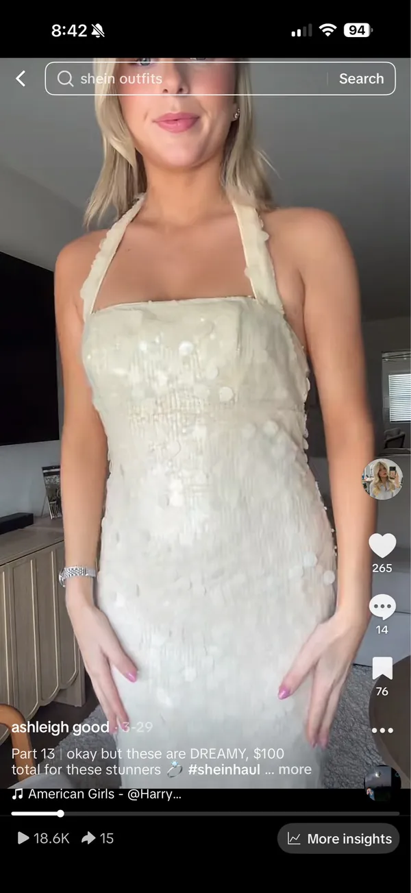 shein white sequin dress - Image 2