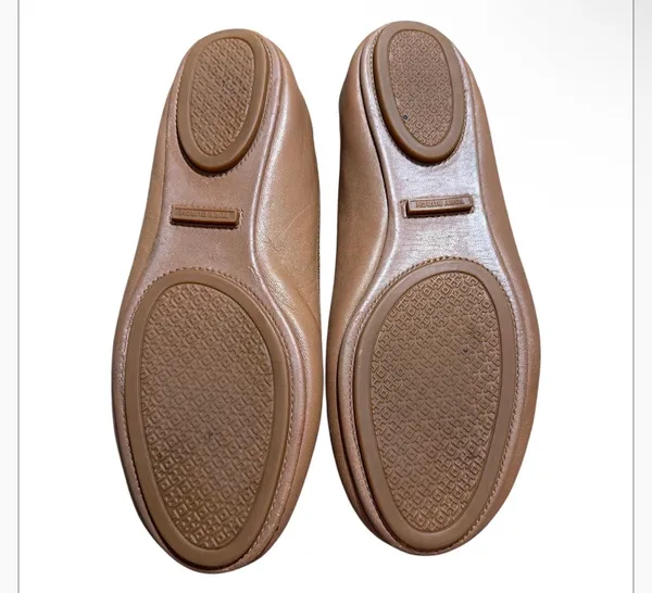 Tory Burch Minnie Travel Nappa Leather Ballet Flats in Tan - Image 6