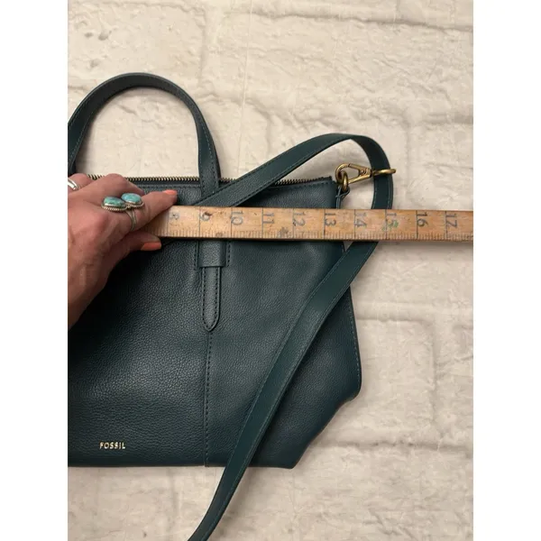 Fossil Skylar Satchel Crossbody Green Leather Handbag $198‎ F - Image 5