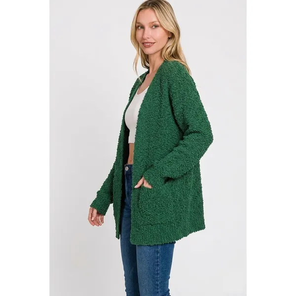 Zenana‎ Long Sleeve Popcorn Sweater Cardigan with Pockets - Large - Image 2