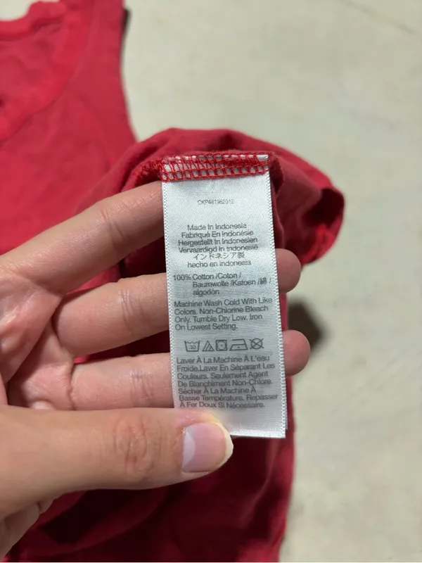 Madewell Women’s Red Tank Top - Casual Scoop Neck cotton large - Image 4