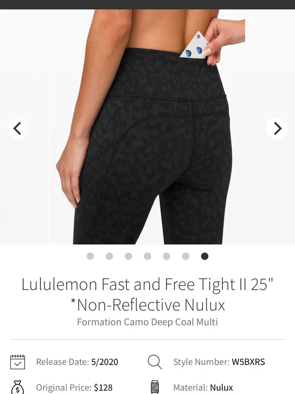{6} FLAWS Lululemon Fast and Free Tight II 25" - Formation Camo Deep Coal - Image 2