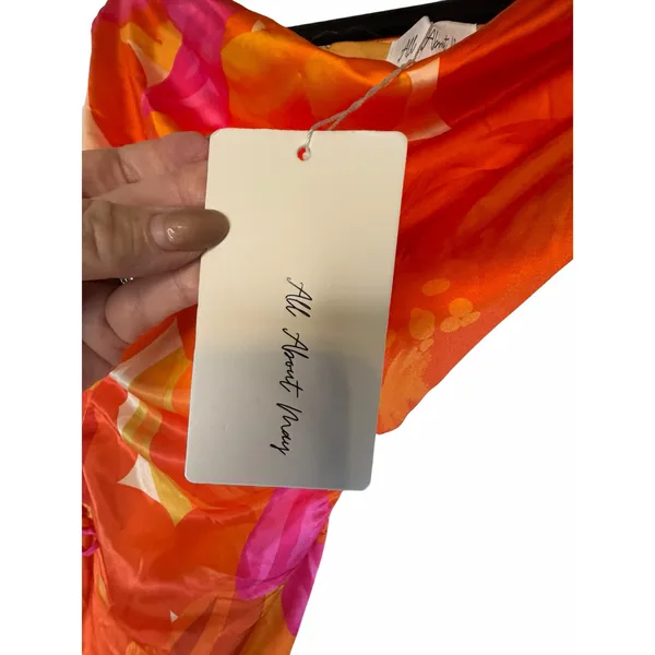 NWT All About May Orange and Pink Floral Dress - US Size 6 - Image 5