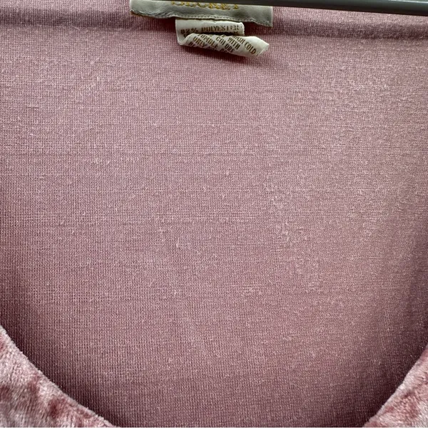 Vintage Gold Label Victoria's Secret Pink Velvet Short Sleeve Mini‎ Dress Sz M - Image 6