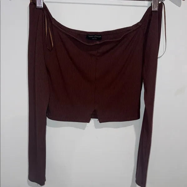 Naked Wardrobe Chocolate Ribbed Top - Image 4