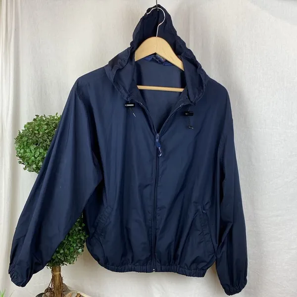 Ralph Lauren Polo USA Blue Zip Up Hoody Spell Out Logo Windbreaker Jacket L - Image 4