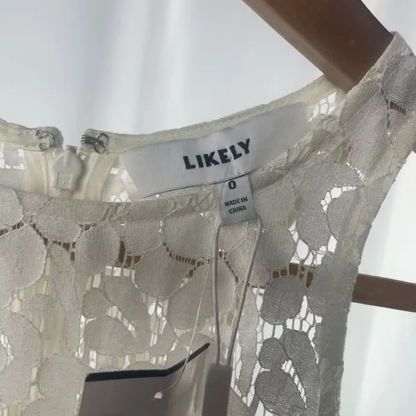 Likely Sleeveless Lace Fit & Flare Mini Dress in White Size 0‎ - Image 7