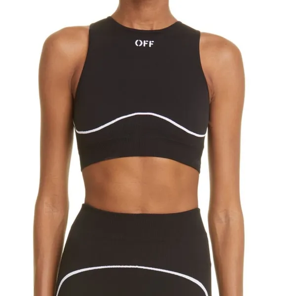 Off-White Black and White Athletic Logo Seamless Bra Size S-M - Image 7