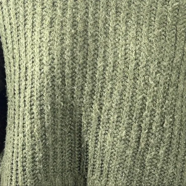 American Eagle Dark Green Chunky Knit Sweater | Small | Cropped Oversized Fit - Image 8