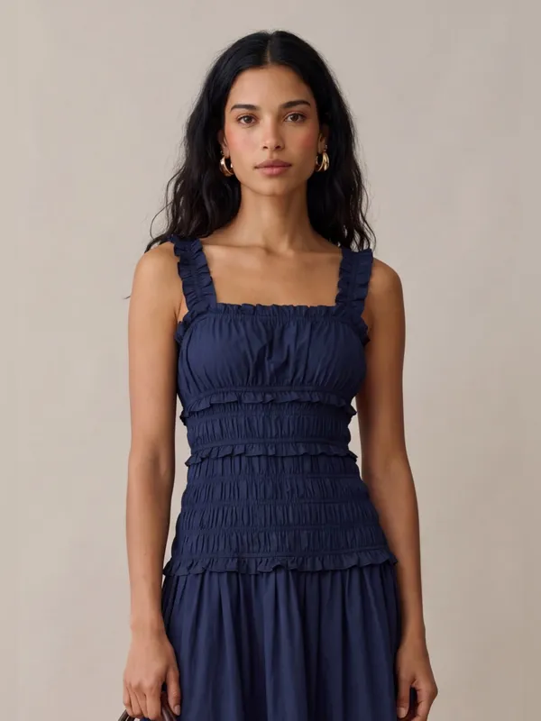 NWT Few Moda o.p.t Freya Dress size XL Navy Blue midi lace cotton - Image 3